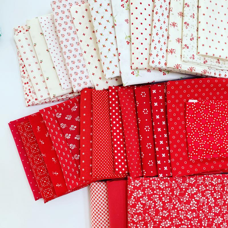 Red and white fabrics